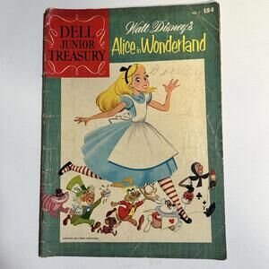 1953 Dell Junior Treasury #1 Alice in Wonderland Walt Disney Golden Age Comic